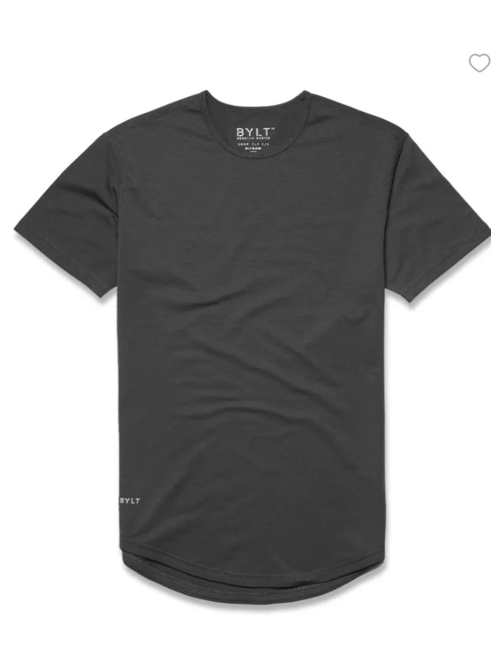 NWT BYLT Drop-Cut LUX T-Shirt Dark Charcoal 2XL